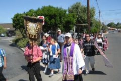 Confessions are heard along the pilgrimage